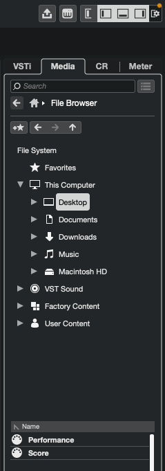 MediaBay file browser
